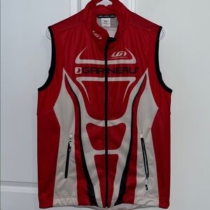 Louis Garneau Full Zipper Bike Cycling Running reflective Nylon Vest L Jacket
